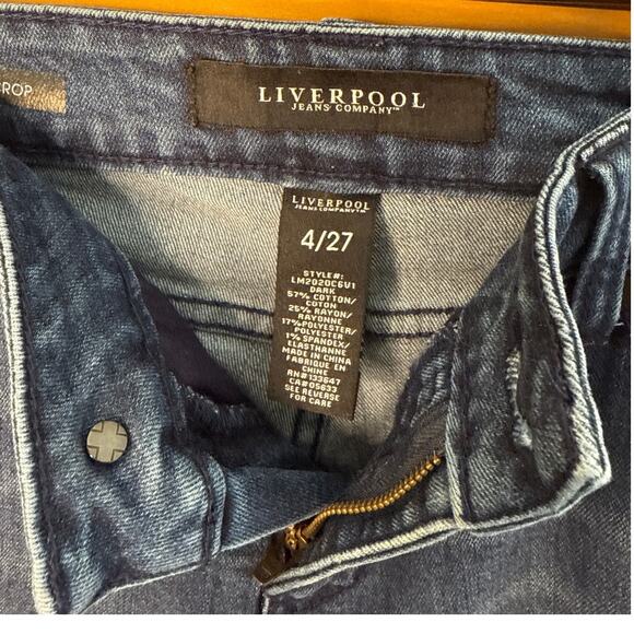 Liverpool Los Angeles/Jean Co EUC ASTRID Crop Jeans Size 4 in Blue - Picture 4 of 6